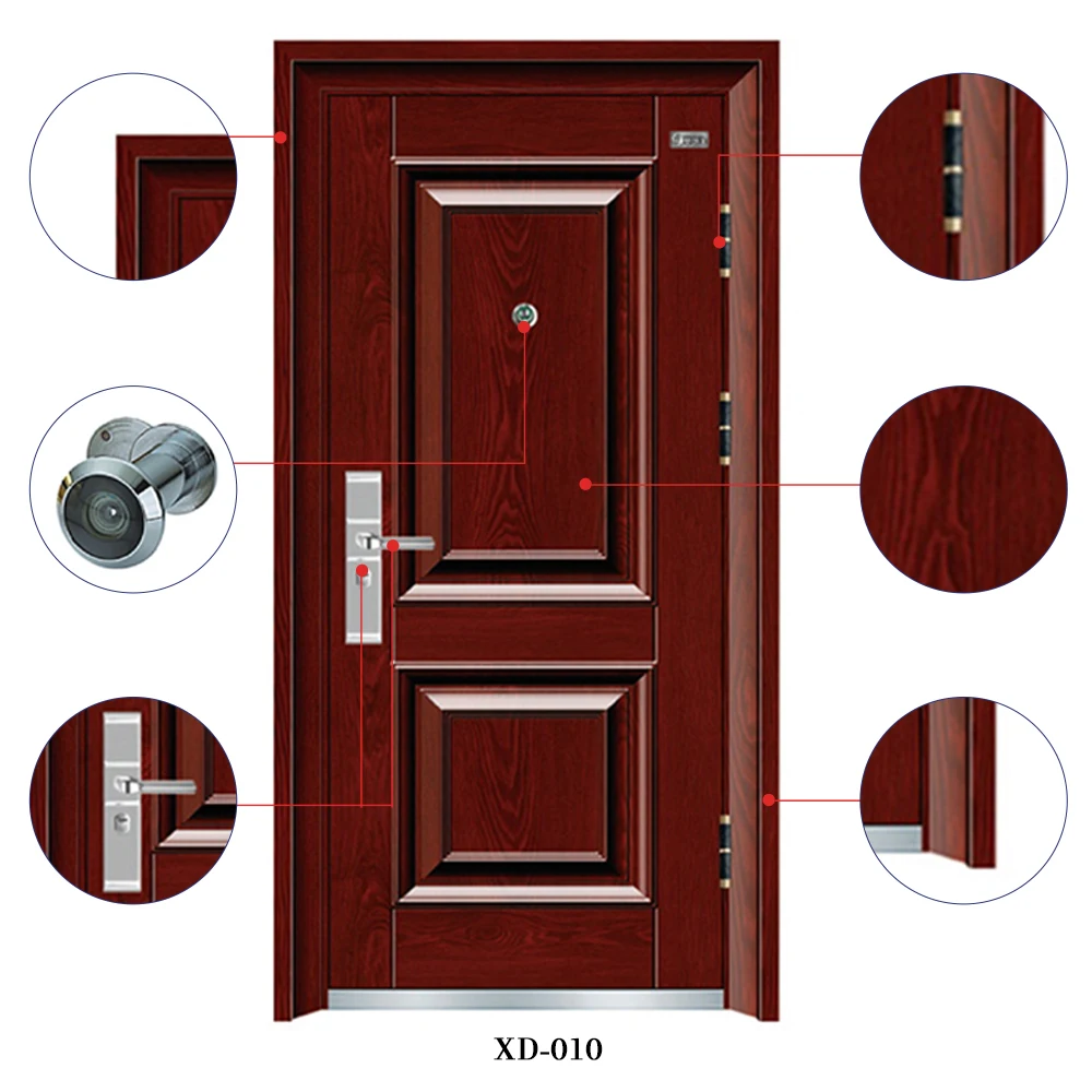 Hot Sale CE Approved Durable Style Steel Anti-theft Exterior metal fire rated door steel Security Front Door