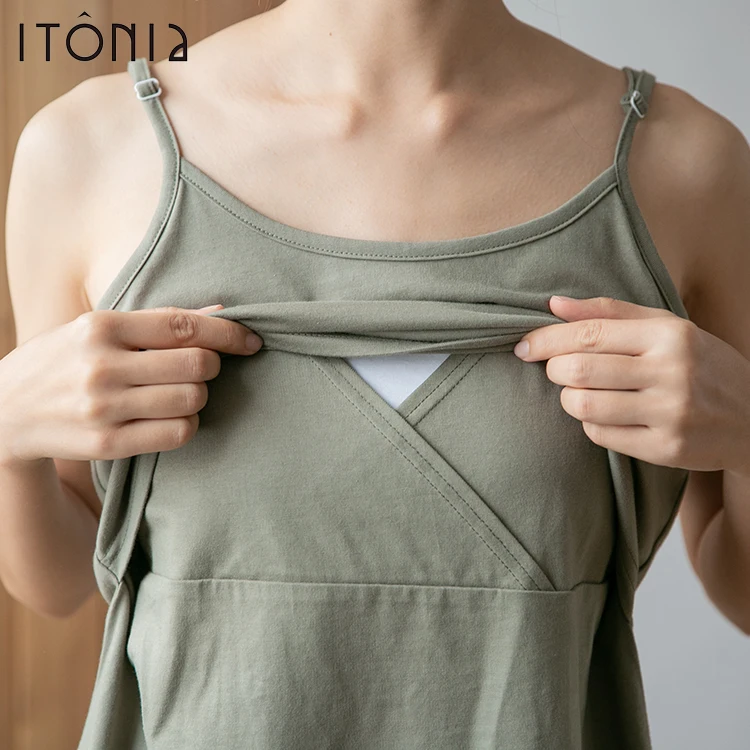 Itonia 2020 New Arrival Elegant 3pcs Cotton Pregnancy Clothes Pajamas Set