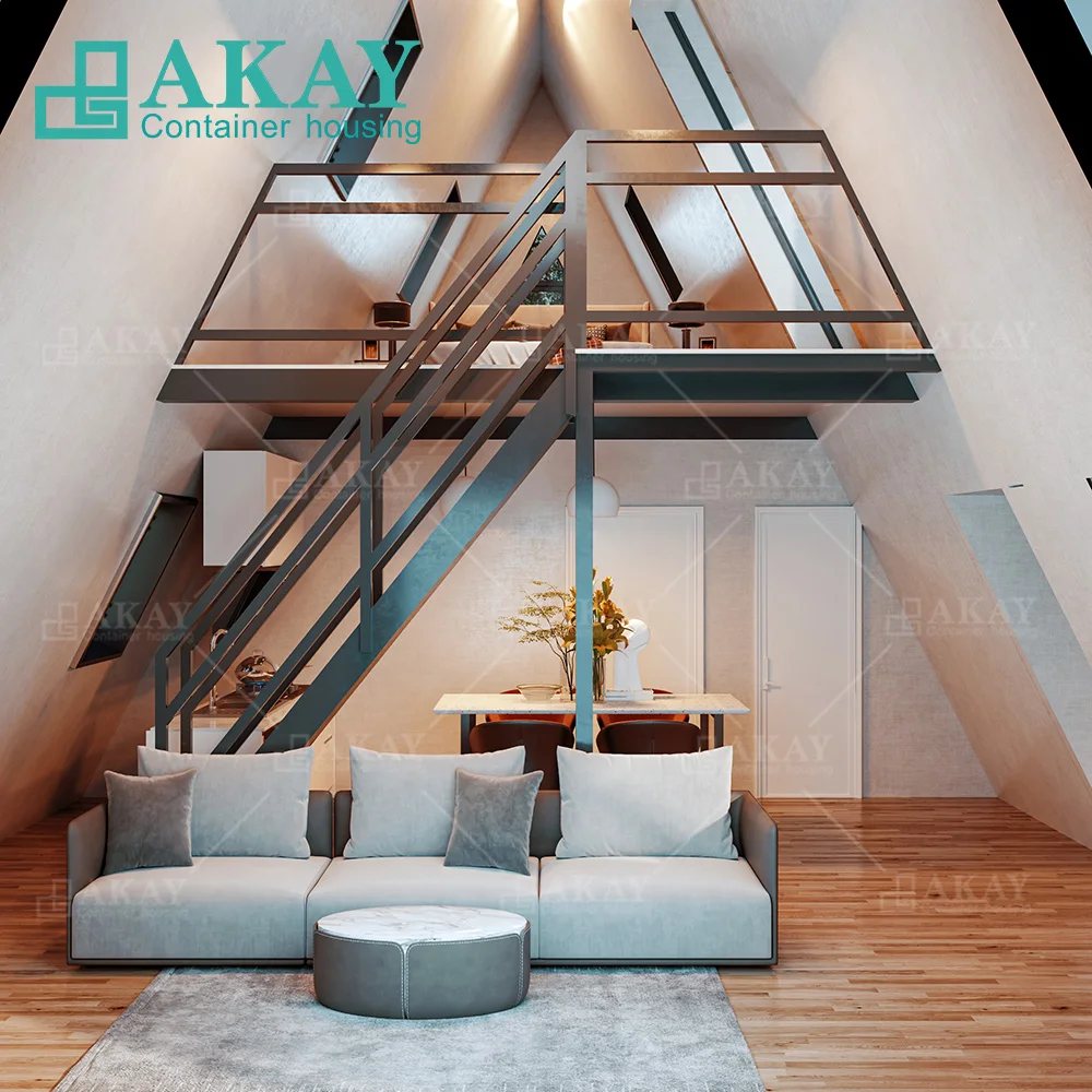 Prefab Homes Modular Prefabricated House A-Frame houses Triangular Luxury Villas Fast Install Container House with Terrace