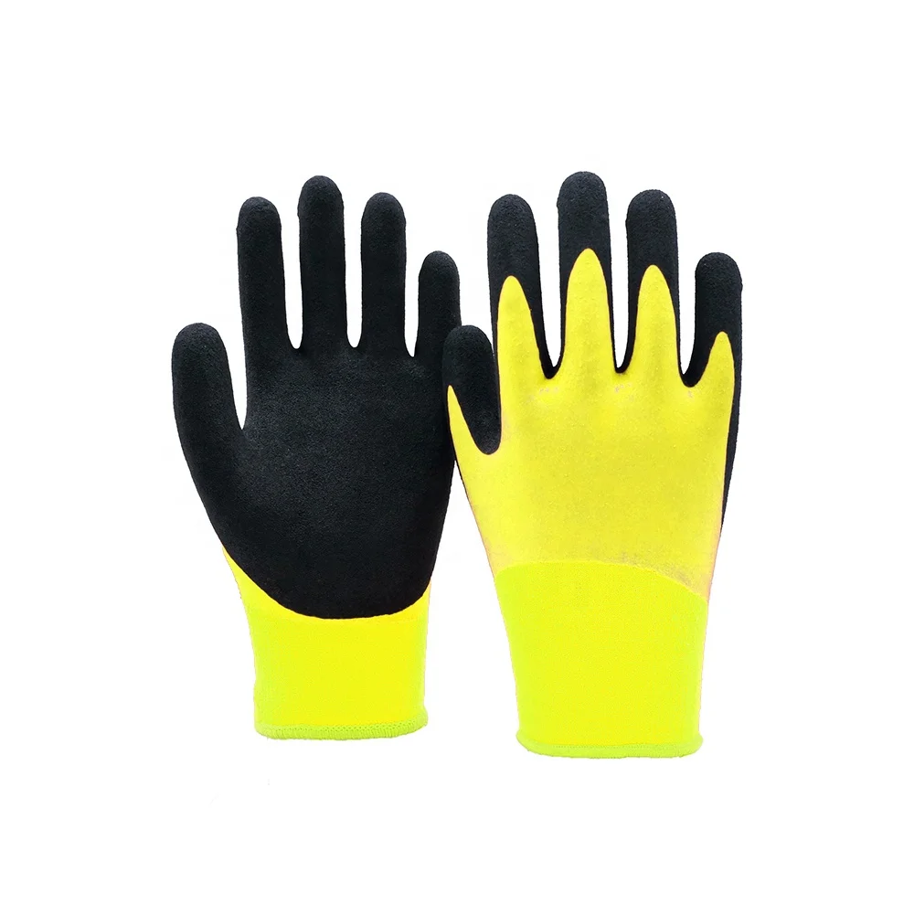 Gloveman Best Selling Double Acrylic Fleece And Polyester Liner Latex Twice Dipping Poke Resistant  Windproof  Warm Garden Glove