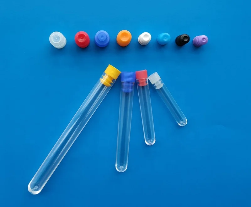 12*60 to 25*150mm lab use Plastic polypropylene PP Test Tube with Flange Plug cap
