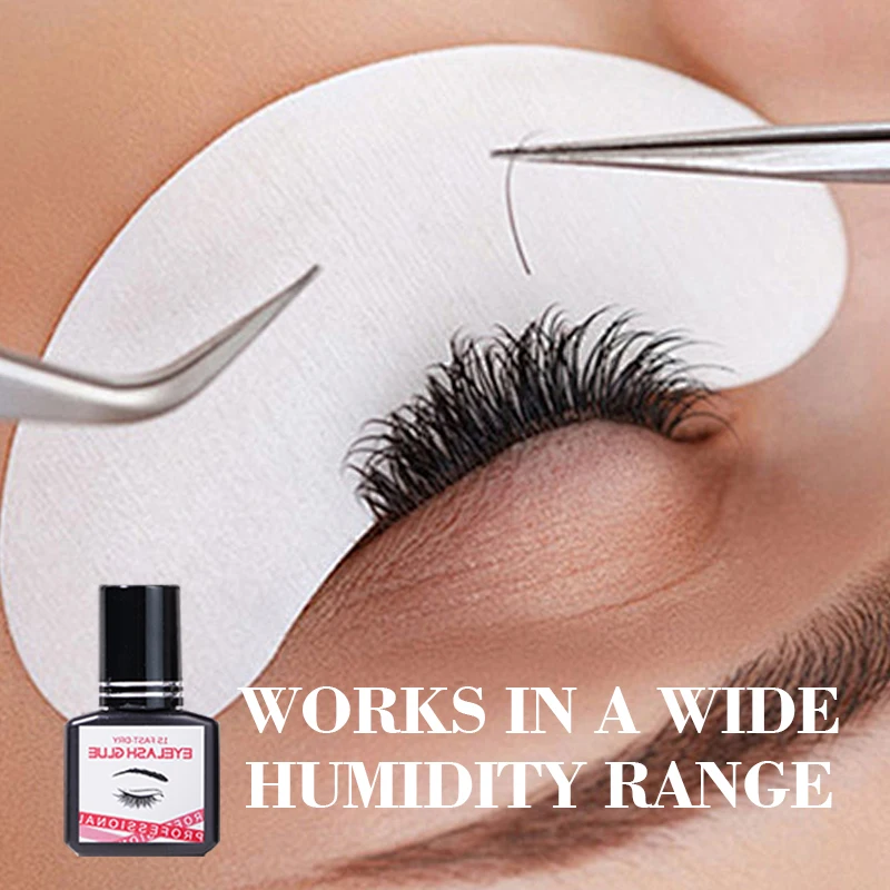 5ml 1-2 Second Fast Dry Diamond Professional False Eyelash Extension Glue Sensitive Black Colour Vegan Eyelash Glue With Logo