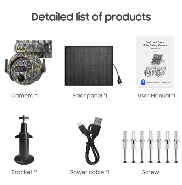 Custom  Branded Outdoor 6MP Solar Battery Security Camera  with Overseas Warehouse Pick & Pack Services