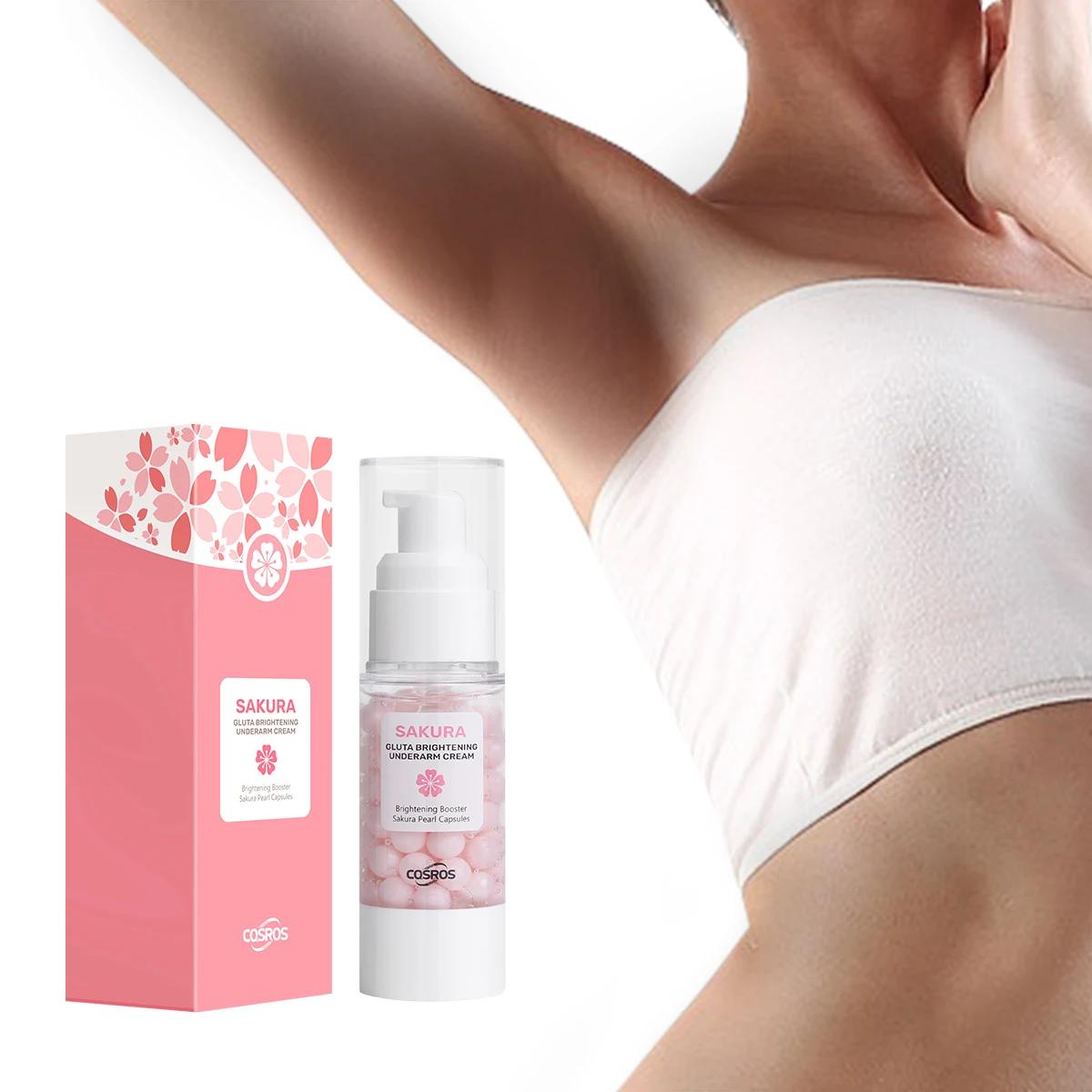 Private Label Sakura Pearl Capsules Whitening Underarm Cream Brightening  Smoothing Repairing Dullness Double Whitening