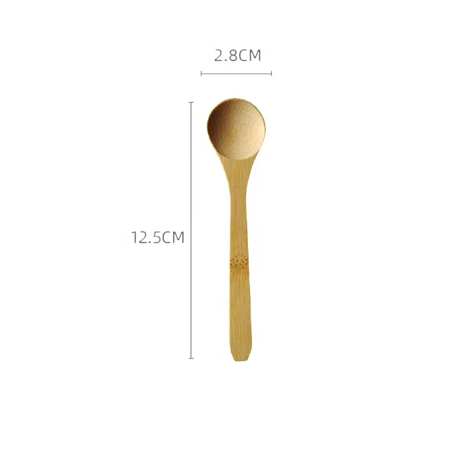 Wholesale custom logo cheap bamboo Ice cream honey spoon wooden mini baby spoon