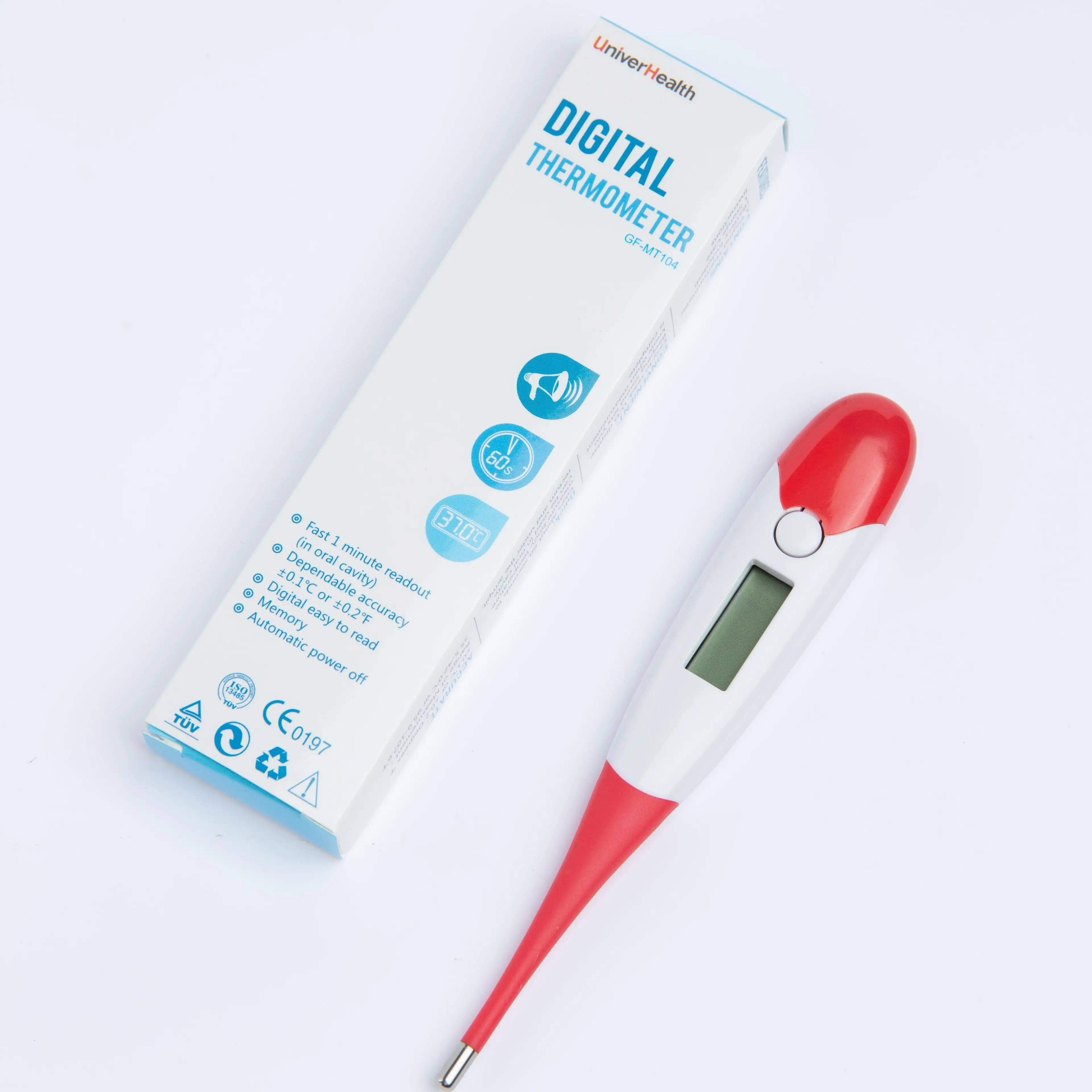 Digital Medical Baby Fever Oral Thermometer Rectal or Axillary Underarm Body Temperature Measurement with Backlit LCD Display