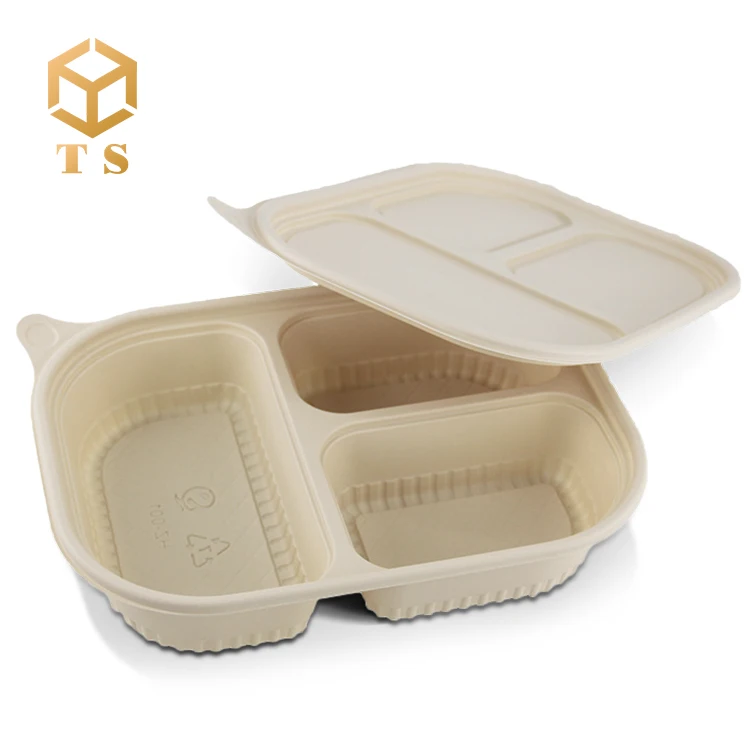 
Biodegradable Disposable Food Container Customizable Packaging Bowls Lunch Cornstarch Box 