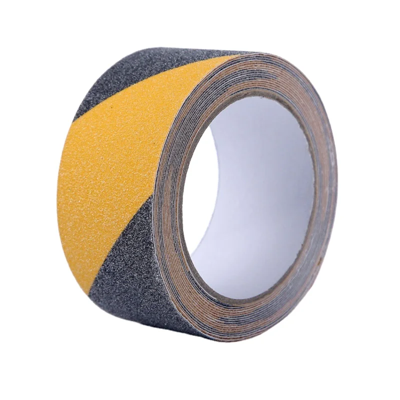 Yellow PVC Anti-Slip Tape with Reflective Strip Frosted Non-Slip Warning Tape Single Sided Pressure Sensitive Antistatic