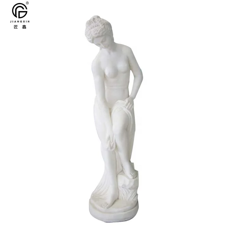 Garden decoration white marble  nude woman statue