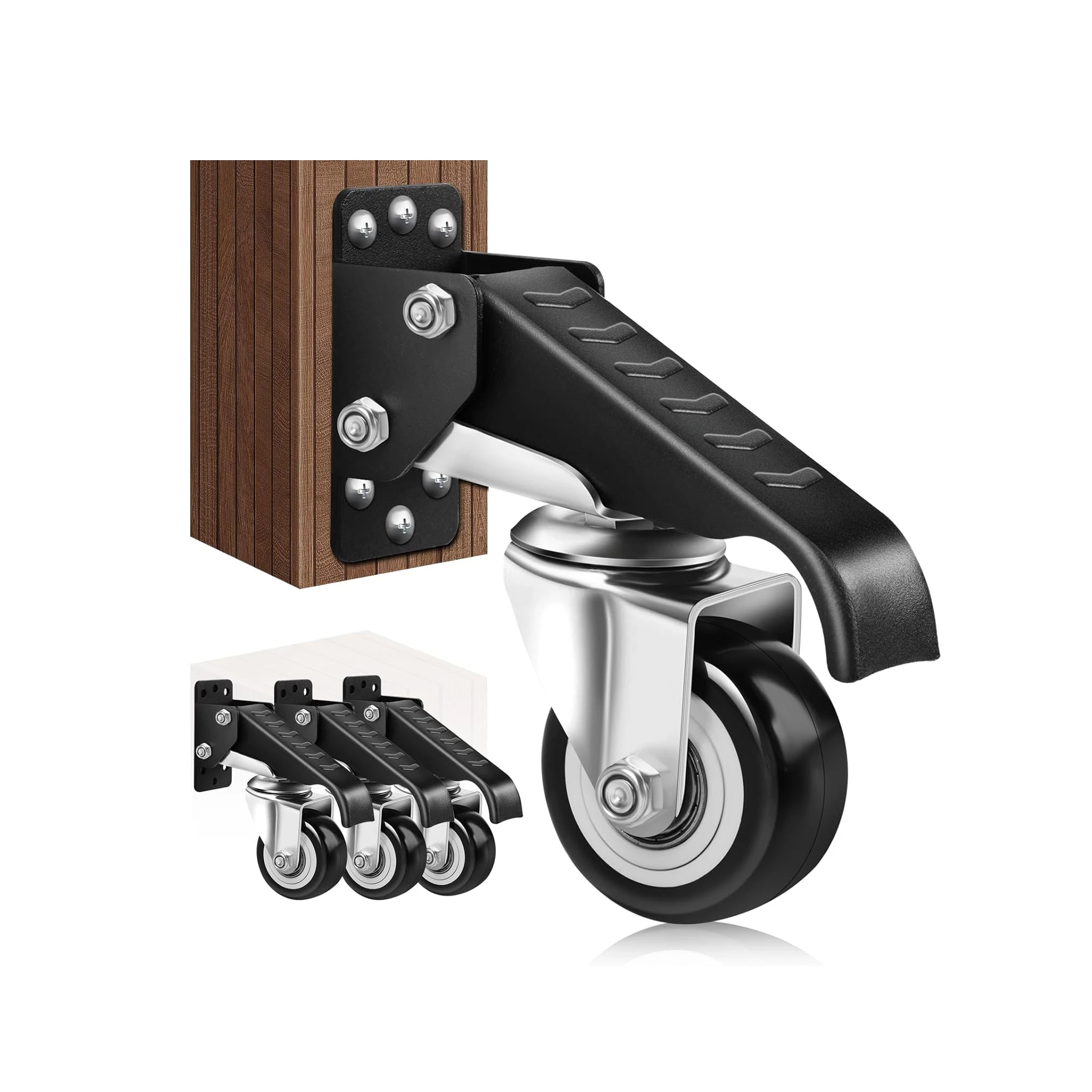 4pcs 4 Pack Extra Heavy Duty Workbench Casters Kit - 2.5 Retractable Casters For Easy Mobility And Adjustable Height