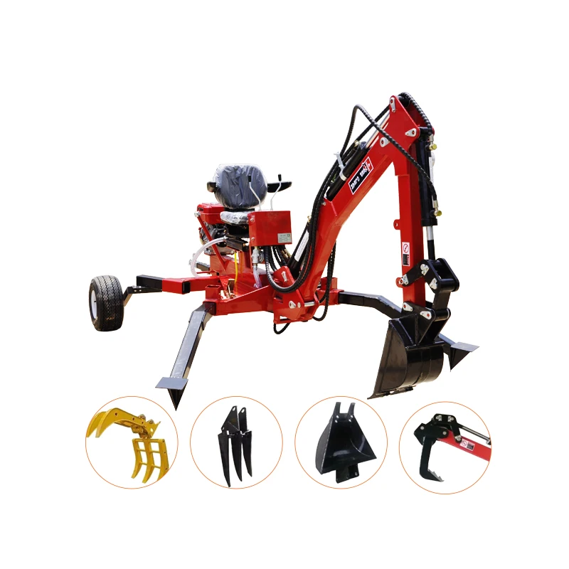 9HP Gasoline Engine Towable Excavator Backhoe 9hp Mini Towable Backhoe with CE Approved 140 Degrees 562