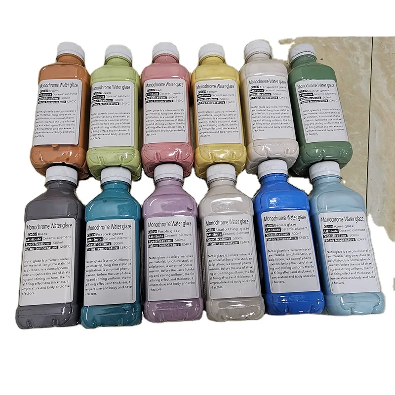12 Colors Water Glaze of Clay Monochrome Pigment with Lead-free
