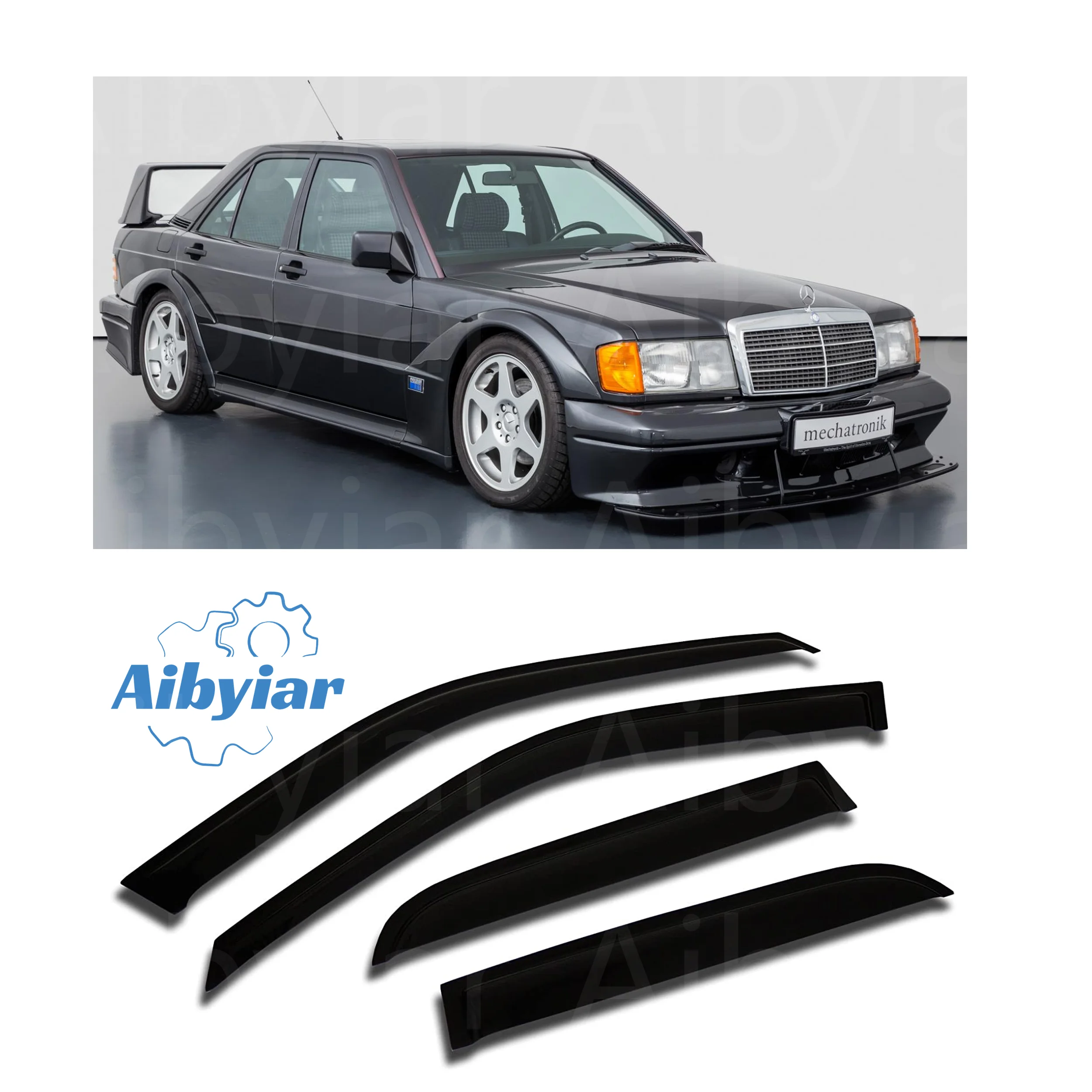 Aibyiar Factory Wholesale  FOR Mercedes BENZ 190 E D 1982-1993 Rain Deflectors Car Auto Wind Deflector Windows visor