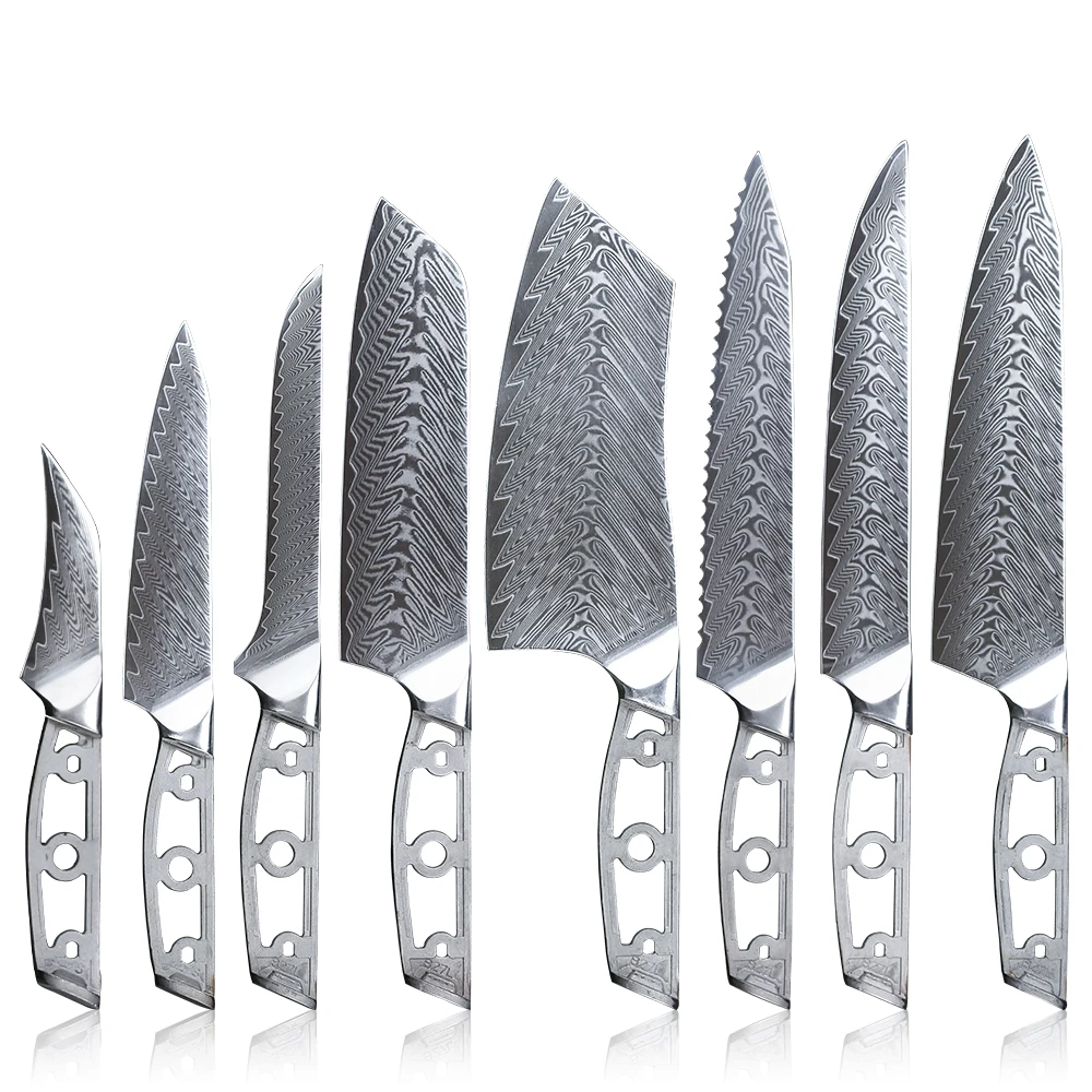 Damascus Kitchen Knives Blade Blanks without LOGO