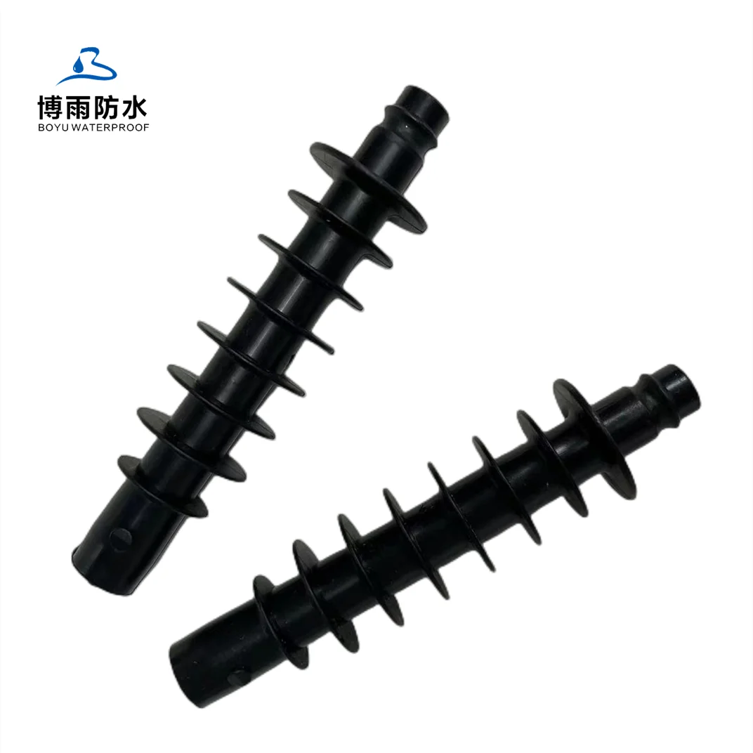 PA66 nylon injection grouting conical packers resin plastic PU injection packer 14*110mm black