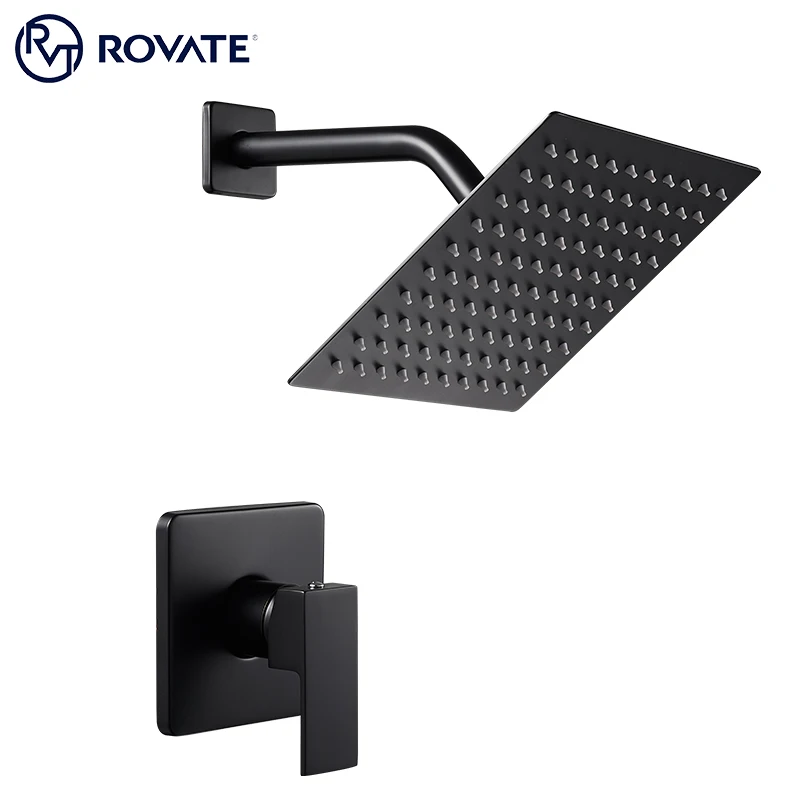 ROVATE New Design Bathroom Single Function Shower Pressure Balance Valve Faucet  Concealed Shower Set