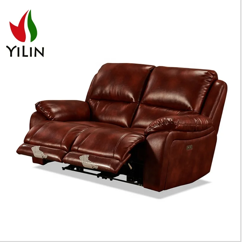 R607 Italian Design Leather Sectional Power Recliner With Storage Table Movie Seat