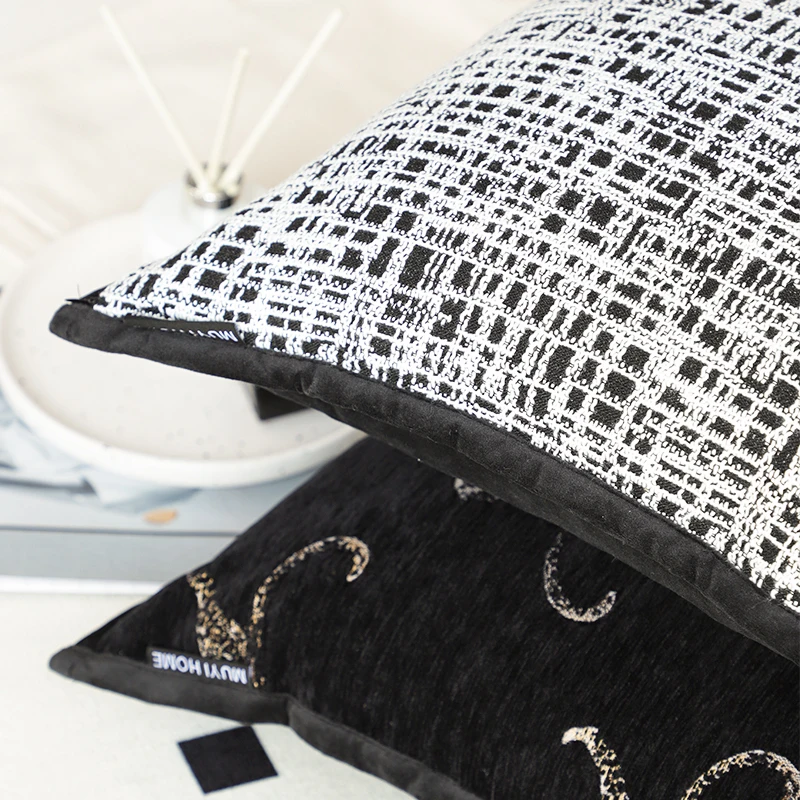 Decorative Pillowcase Square Luxury Pillow Covers 45*45 Jacquard Cushion Cover Manufacture Jacquard Pillow Cover For Home Decor