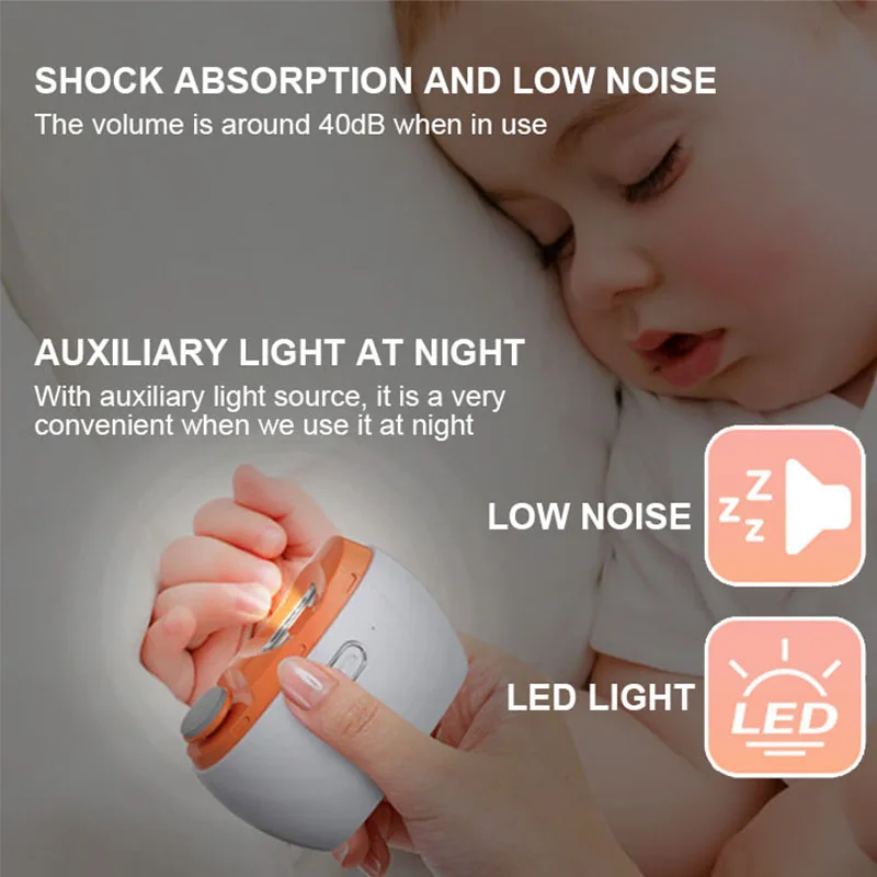 Electric Nail Clipper Machine LED Light Rechargeable Adult Elderly Manicure Care Tool Finger Cutter Kit with Scraps Storage