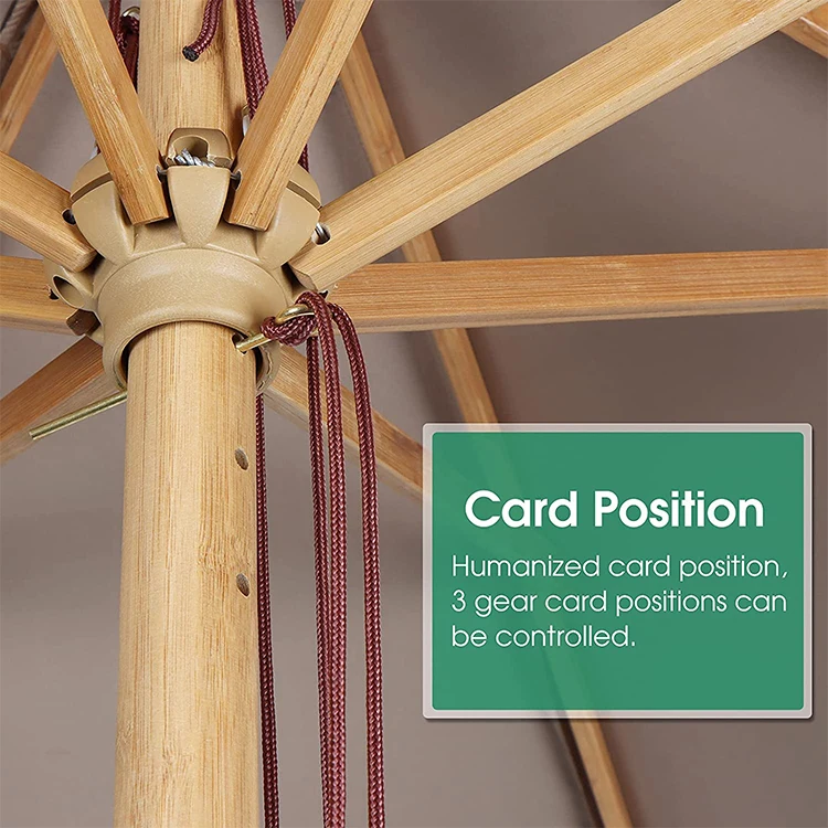 Уличный зонт из Букового дерева для внутреннего дворика, настольный зонт для пляжа, двора, сада