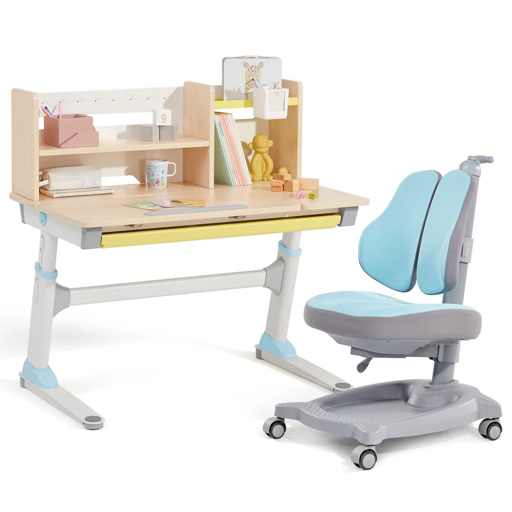 
2m2kids good quality ergonomic design childrens table with bookshelf and drawer for children homework 