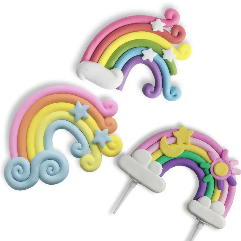 New Rainbow Unicorn Birthday Wedding Cake Topper Cloud Kit Party Decoration
