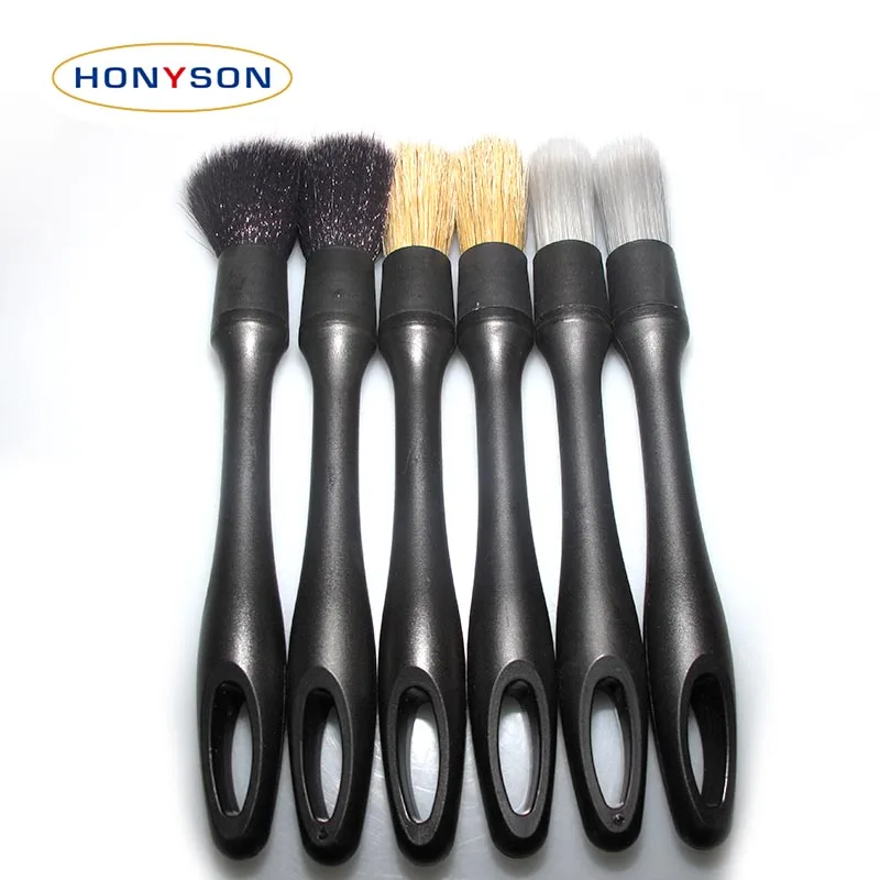 Natural Boars Hair Ultra-Soft Cleaning Tool Car Detailing Brush Set Auto Detail Brushes Kit