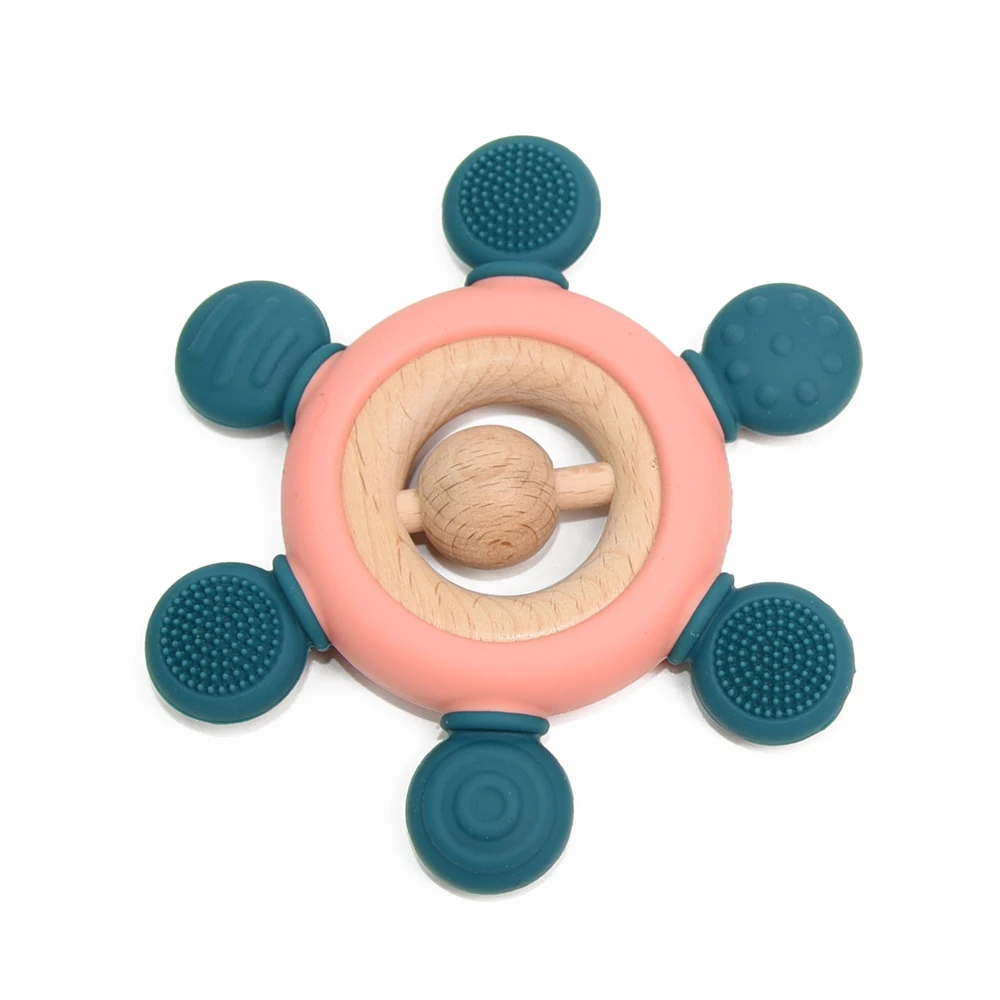 Manufacturer Wholesale Baby Teethers New Arrival Silicone Teether Wooden Teethers Free BPA For Baby
