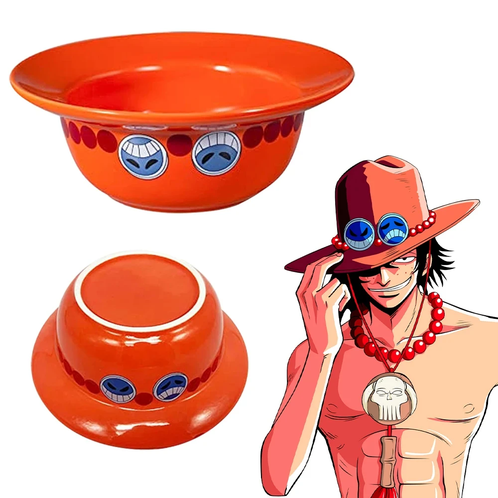 3 Styles Luffy Straw Hat Cup Anime Ceramic Bowl Three Brothers Hat Shaped Coffee Cup Luffy Ace Sabo Ceramic Mug for Party