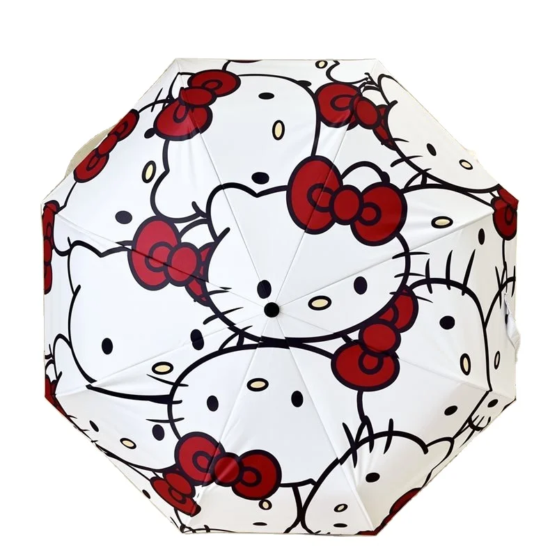 Botu Wholesale Kawaii Hello Kt Girls Umbrella Cartoon Rain Umbrella Amine Sunscreen Folding Portable UV Umbrella
