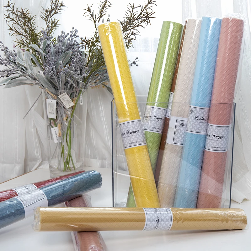 JAYWOOD New Design Wholesale Korean Bouquet Fresh Flower Waterproof Wrapping Leather Paper