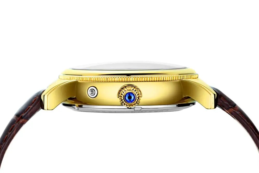 Luxury wrist stainless steel case back leather waterproof digital tourbillon mechanical mens automatic watch