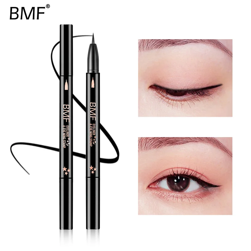 Private Label Double  star Head Eyeliner  Waterproof Long Lasting Liquid 2 in 1 Stamp Eyeliner
