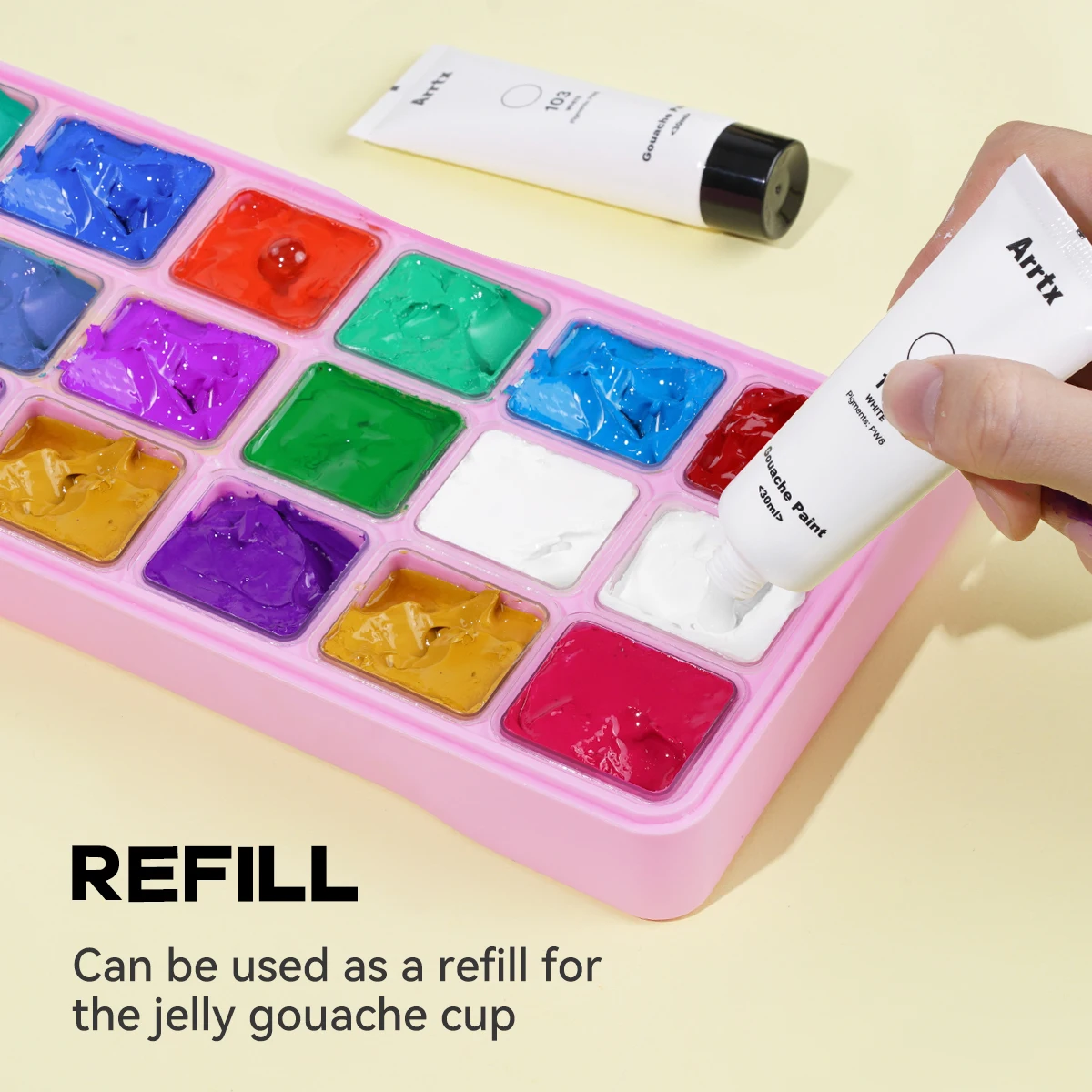 Arrtx APG-003-WH5 White Gouache Paint 30ml/pcs 5pcs set for Watercolor Gouache Painting for Artist