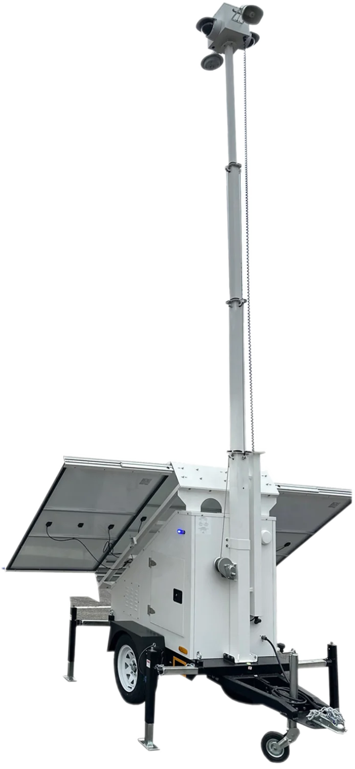 Low Maintenance Mobile Surveillance Camera Trailer with Steel Q235 for Park Monitoring