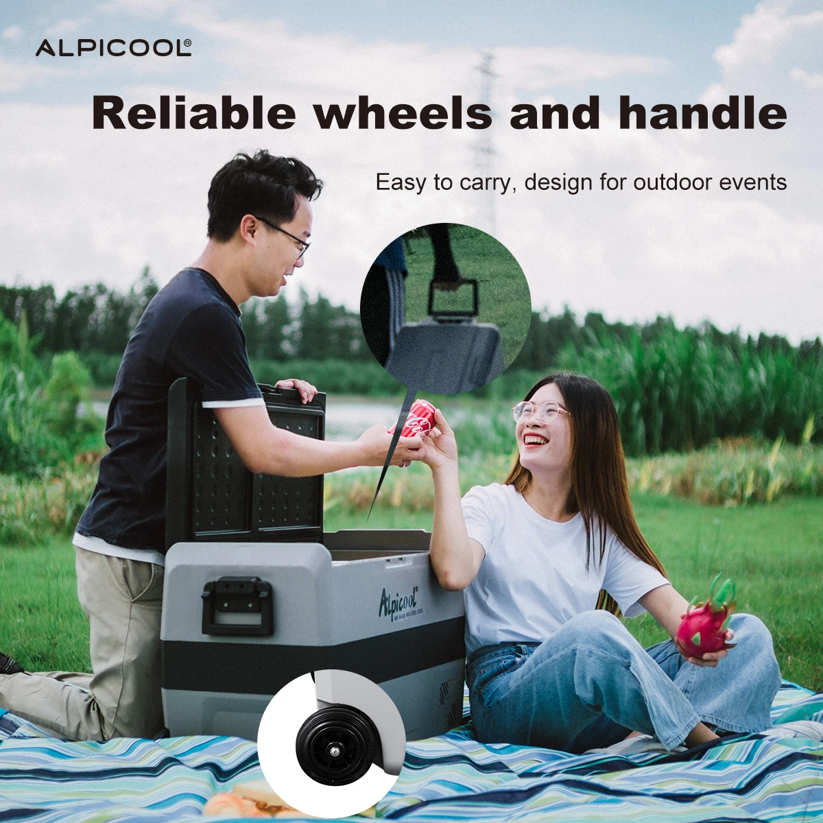 T50 AC/DC 12v 24v 100-240v Alpicool compressor portable camping car fridge refrigerator freezer car and home dual use