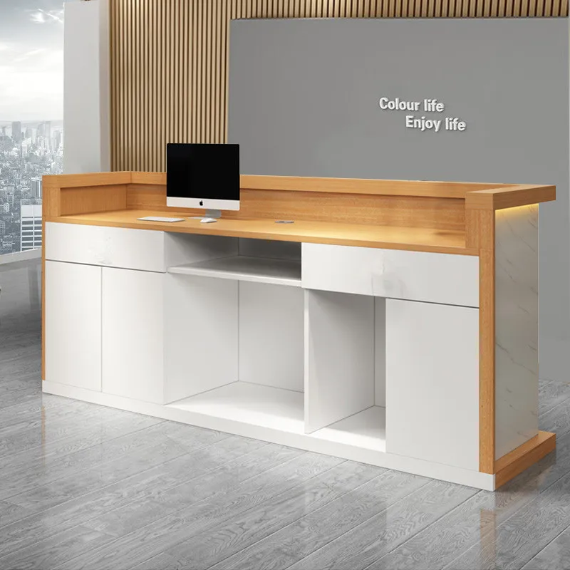 High quality 1pcs customized tiktok modenn office reception front reception desk