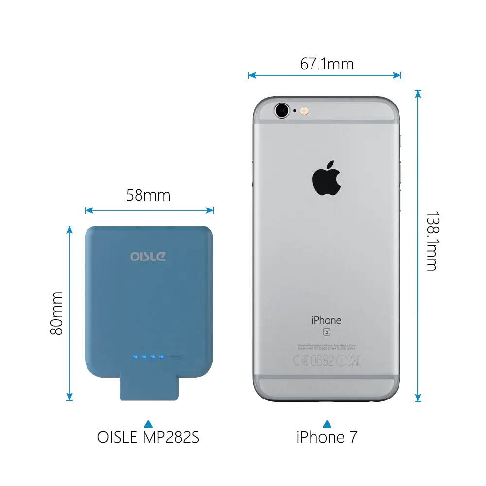 OISLE Custom External Phone Charger Ultra Thin Battery Bank Smart Battery Case