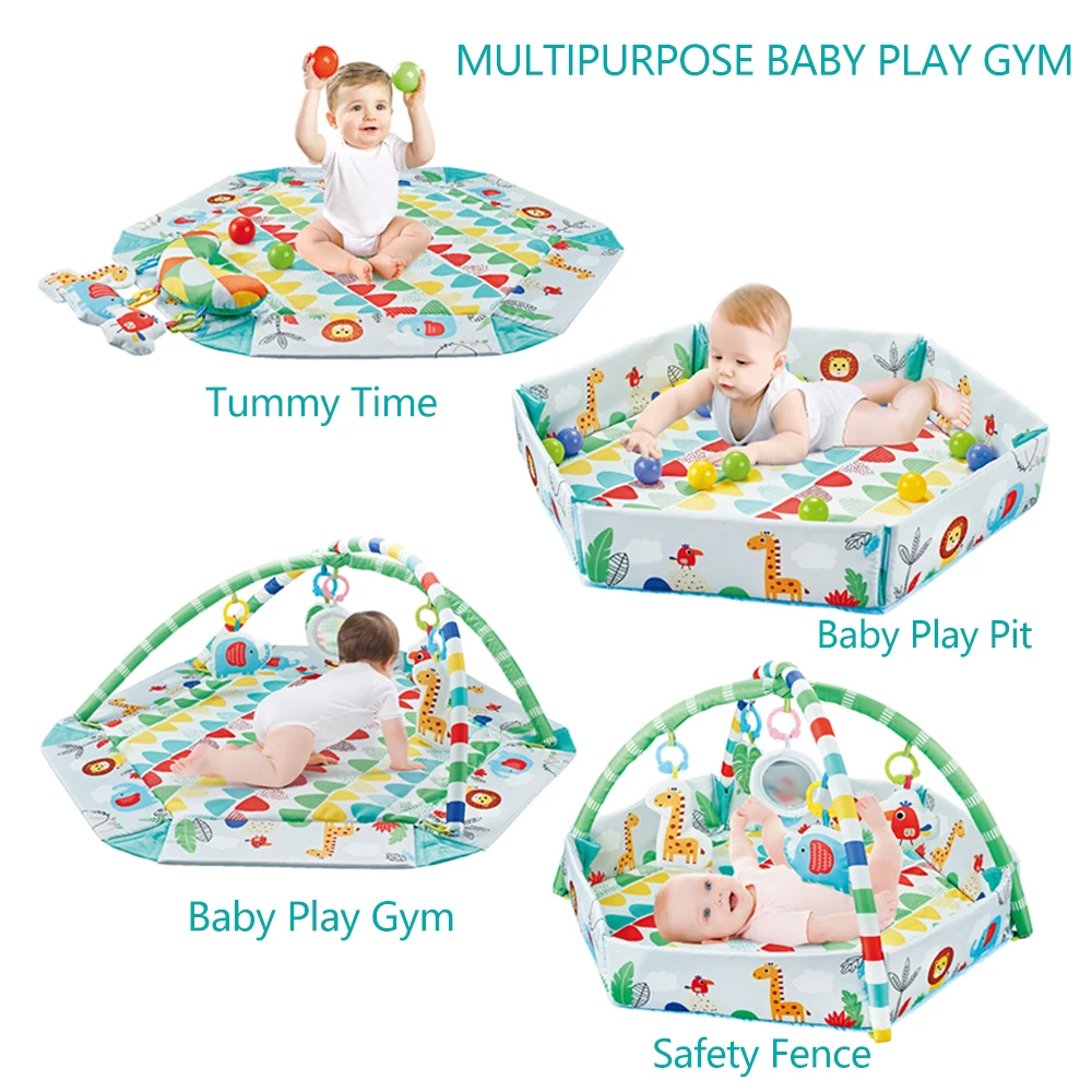 Blanket Fitness Frame Rack Carpet Play Mat With Ocean Ball Toys 30 5CM ocean balls large baby play activity mat for baby