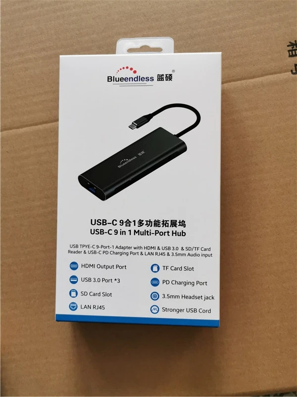 Многофункциональный 9 в 1 Usb C концентратор Поддержка 4K Hdtv Lan порт Высокое качество Тип для ПК