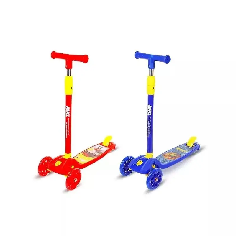 One click folding flash roller scooter widening and thickening + flash handle