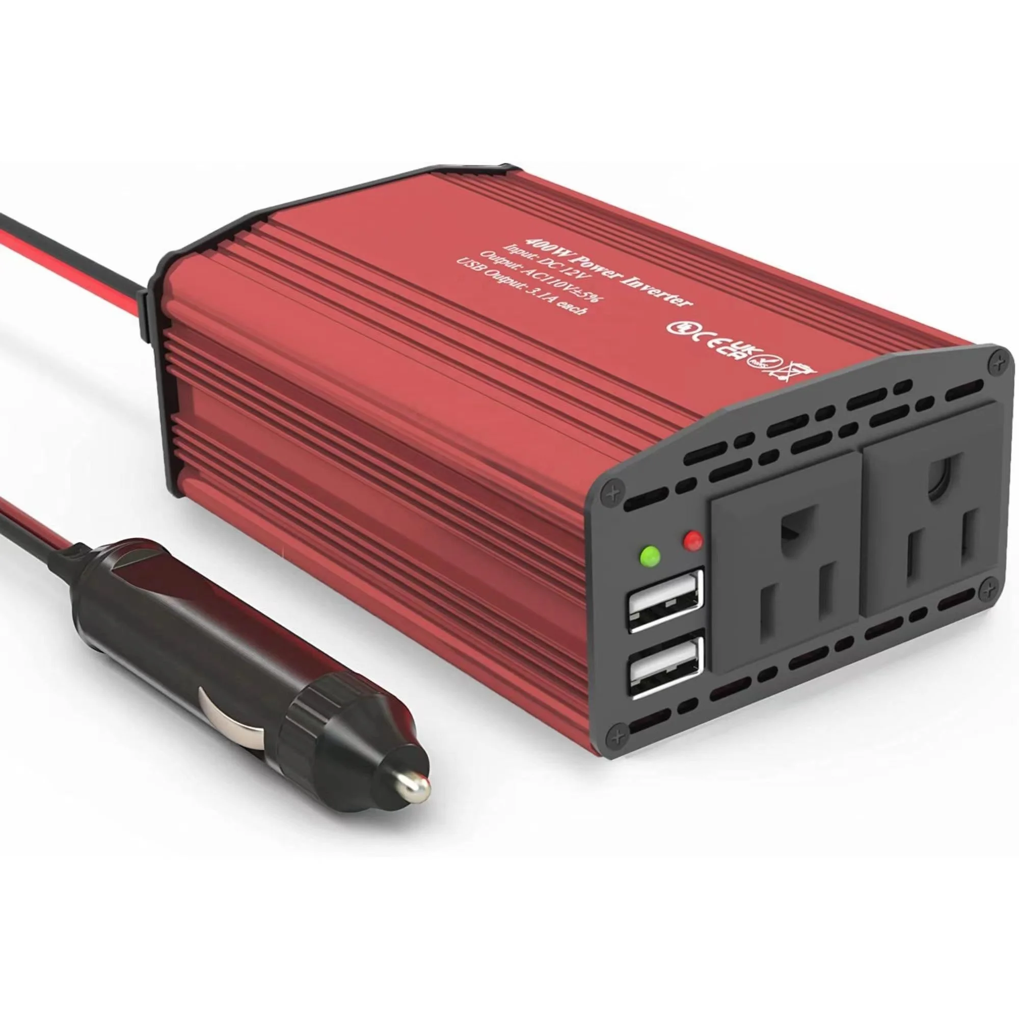 400W Modified Sine Wave Inverter for Car RV Truck Boat DC12V/24V to AC 110V/220V with LCD Display Inverter with Remote Control
