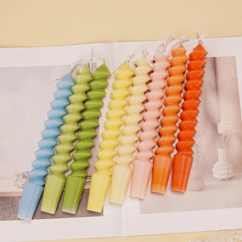 SZ960 Spiral Rotating Twisted Rod Wax Long Strip DIY Aromatherapy Candle Plastic Mold 3D