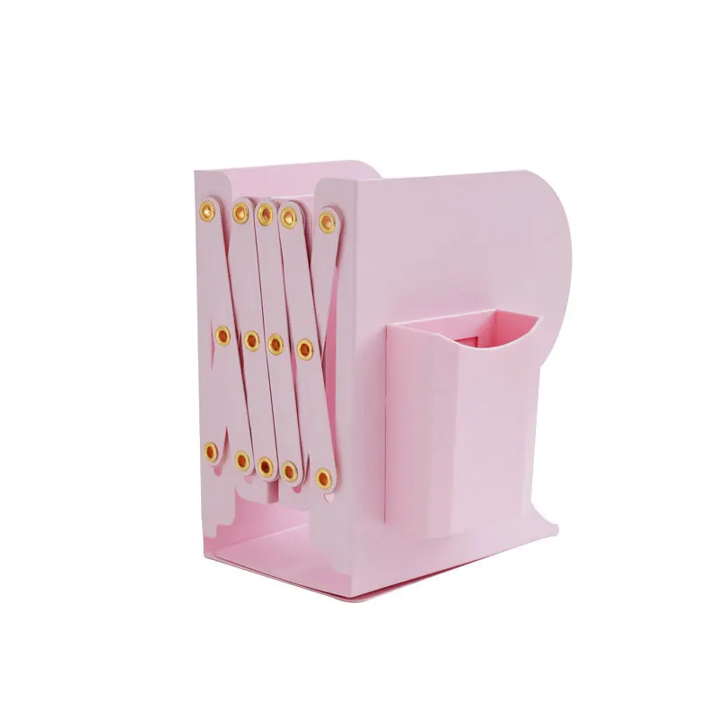 Creative plus size metal book stand retractable belt hanging pen holder large capacity book clip bookshelf