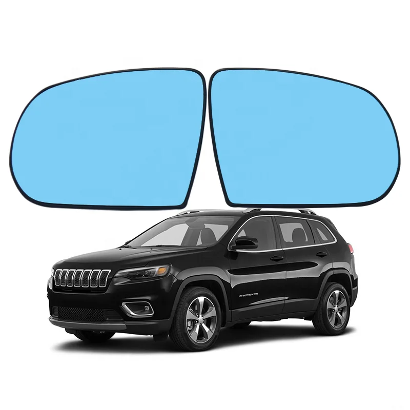 1 pair 2PCS Side Rearview Mirror Blue Glass Lens For Jeep JEEP COMPASS 2017-2020 CHEROKEE KL 2013-2019 Wide Angle anti glare