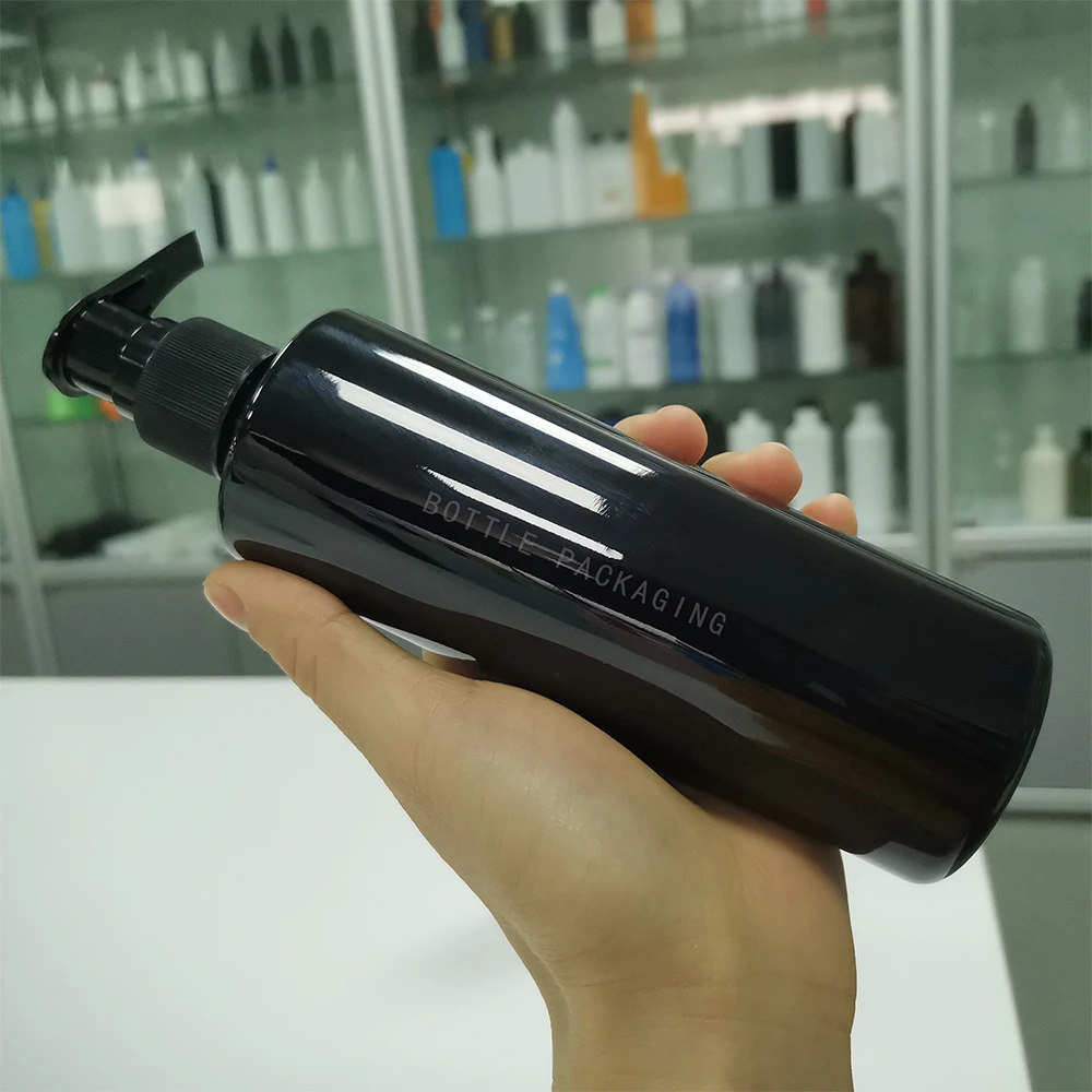 Beauty Packaging Cylinder 8oz 250ml White Clear Body Lotion Bottle Plastic PET Shower Gel Shampoo Bottles With pump