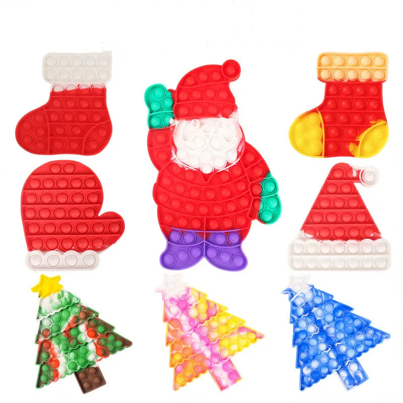 Amazon Hot sale Christmas Newest Christmas Tree christmas Hat Pop Fidget Toys Sensory Toys for Kids children gift