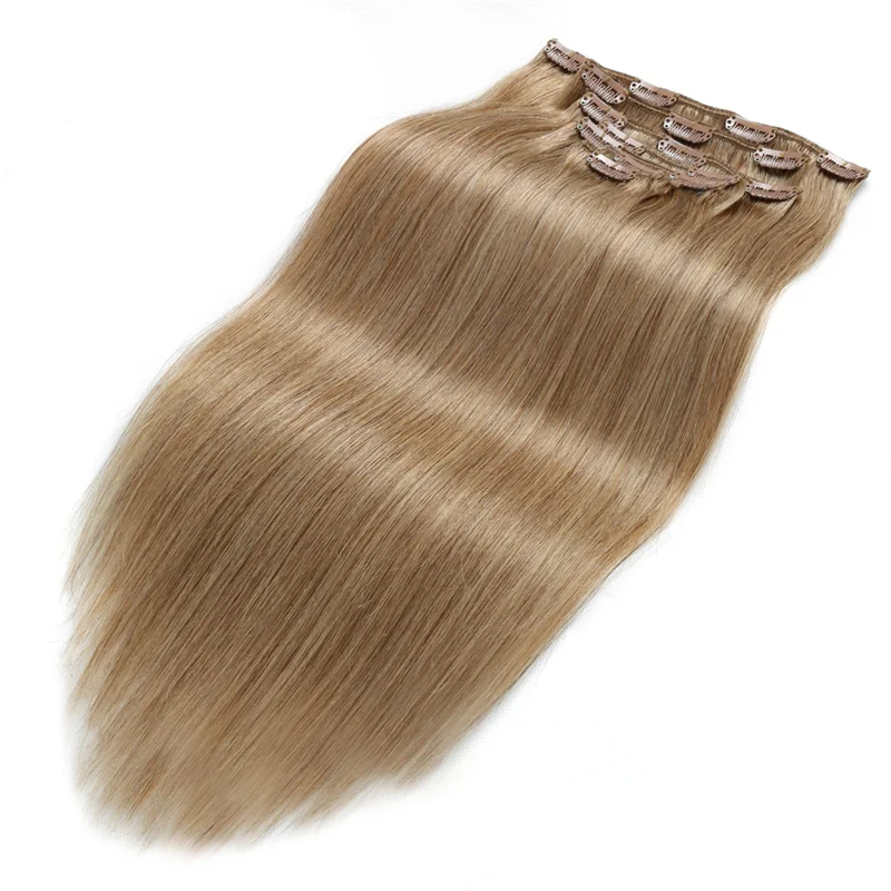 100 gram clip in human hair Peruvian cuticle aligned virgin seamless clip in hair extensions bundles vendors