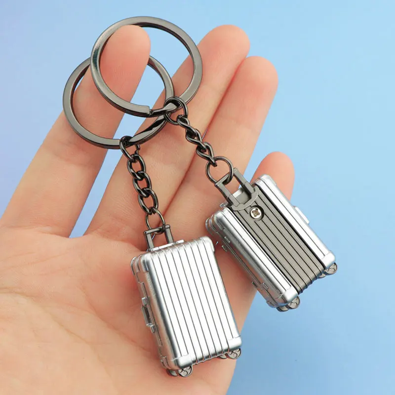 Xun Xin Mini 3D Metal Enamel luggage/Suitcase Model Key chains For Women Bag Purse Earphone Case Charm Pendant Decor Accessories