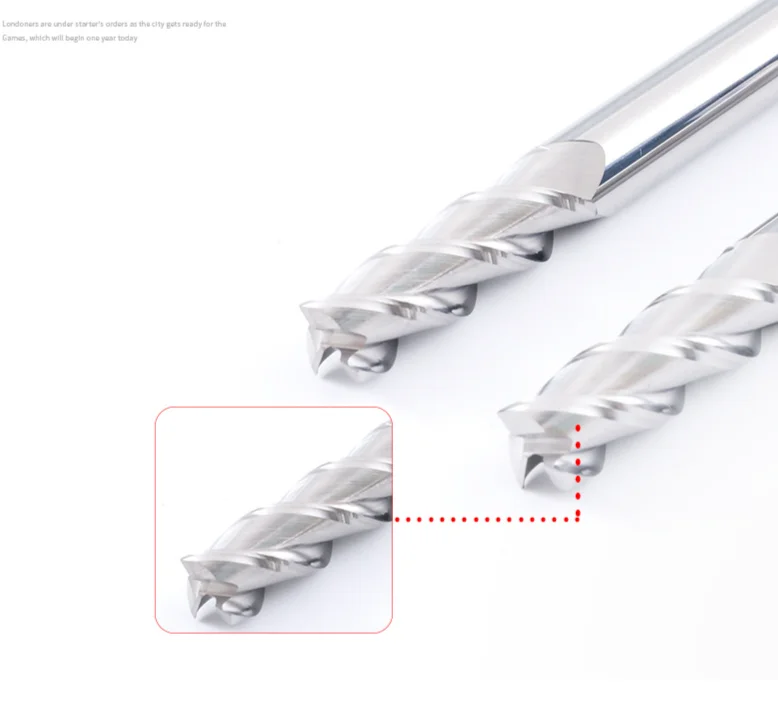 45 degree milling cutter 3 flutes Hot Selling HRC45 3mm End Mill Cutter for Metal stainless steel Aluminum Milling Cutter Bit